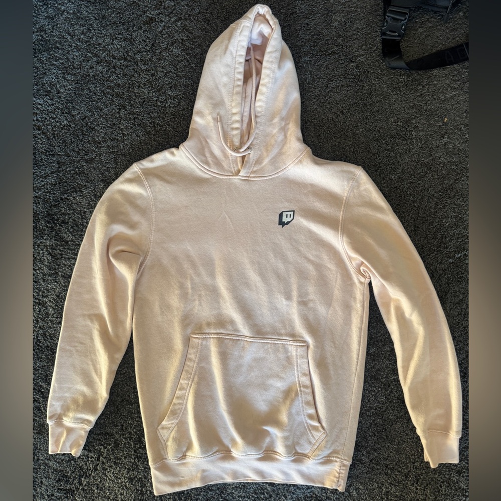 Pink/peach twitch logo hoodie womens medium